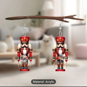 Nutcracker earrings women's acrylic dangle‎ New f2